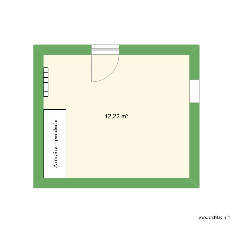 Chambre 2. Plan de 1 pièce et 12 m2