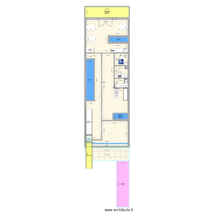 plant ordi degustation 1. Plan de 8 pièces et 152 m2