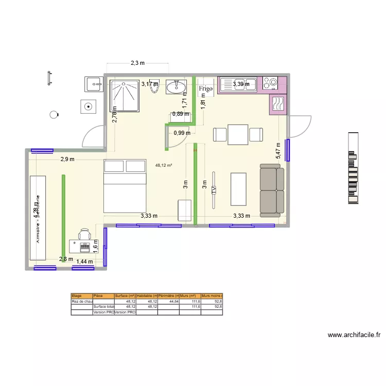 Maison abeille finale 5. Plan de 1 et 48 m² Maison abeille finale 5. Plan de 1 et 48 m²