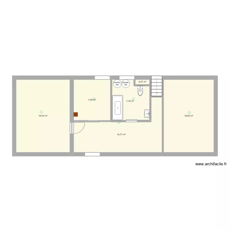 Etage R&eacute;nov&eacute;. Plan de 6  et 68 m²