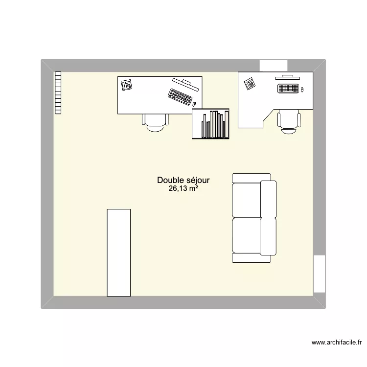 AvecBureauJM. Plan de 1  et 26 m²