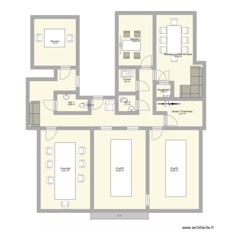 Chat3D 2. Plan de 12 Pièces et 151 m²