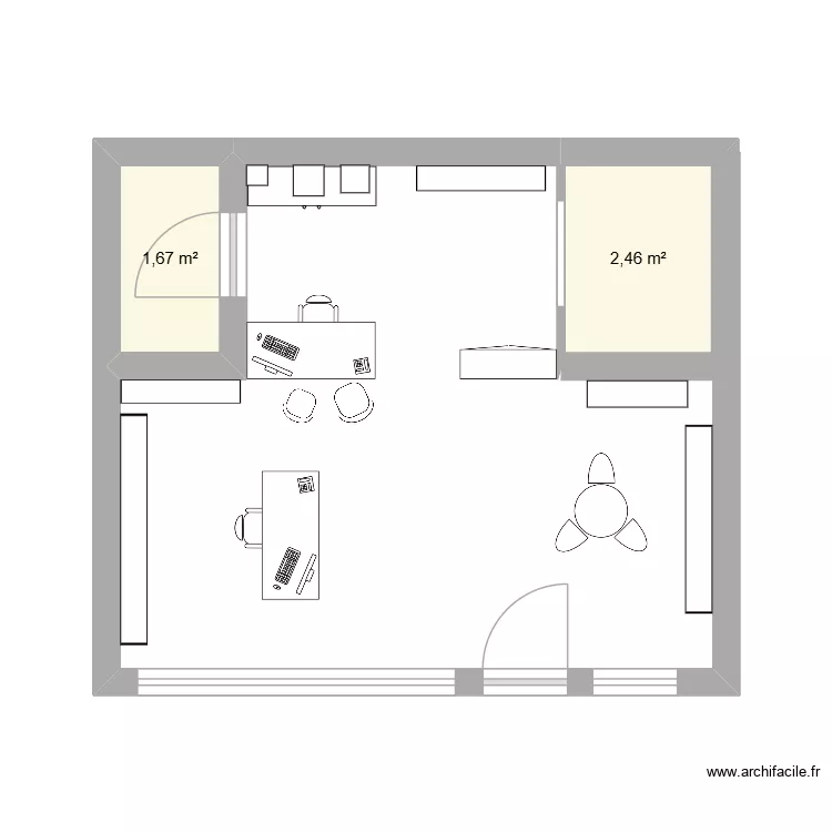 plan vue de lea. Plan de 2  et 4 m²