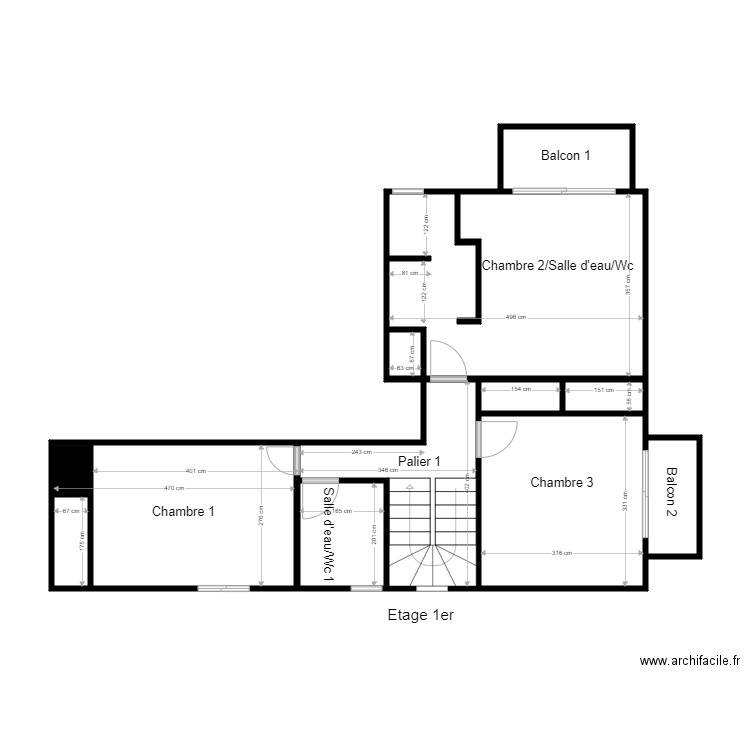 1er KOROLEVA. Plan de 12 pièces et 57 m2