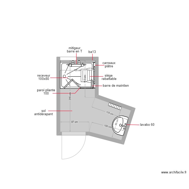 assousss. Plan de 1 pièce et 3 m2