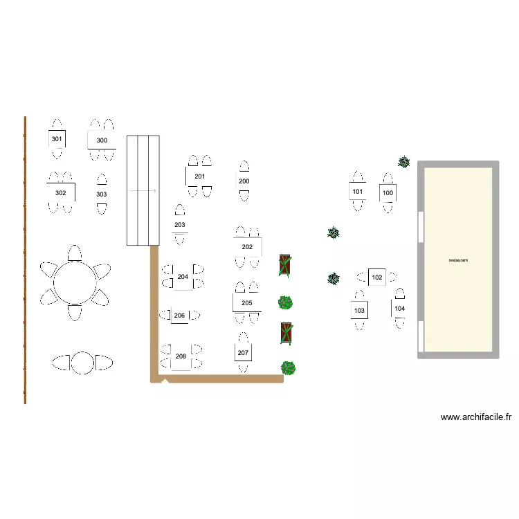 Terrasse art koze. Plan de 1  et 23 m²