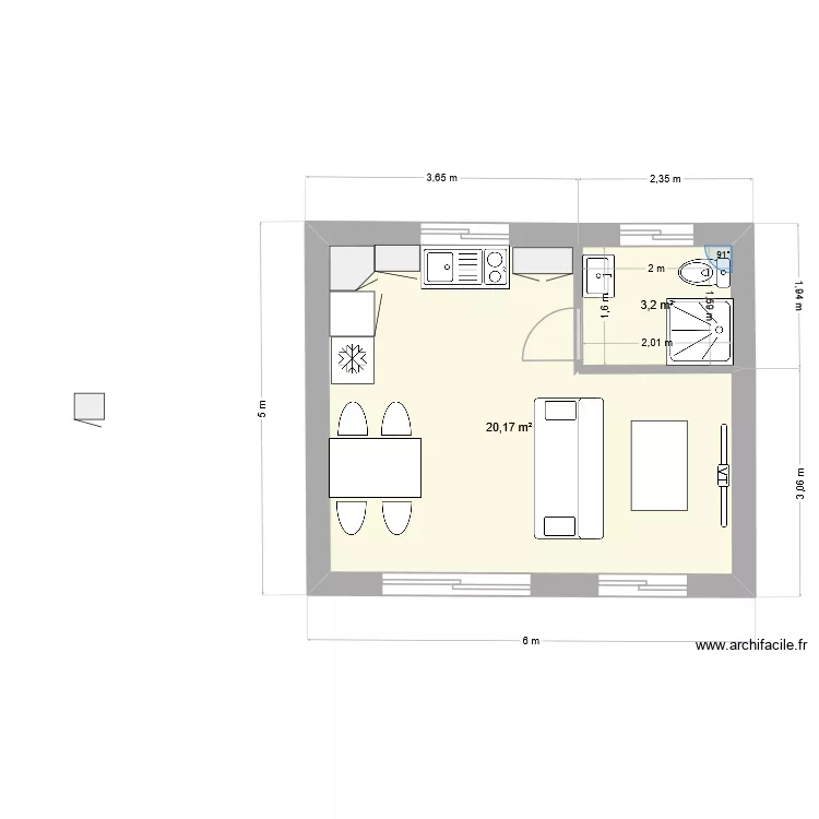 IVANET. Plan de 2  et 23 m²