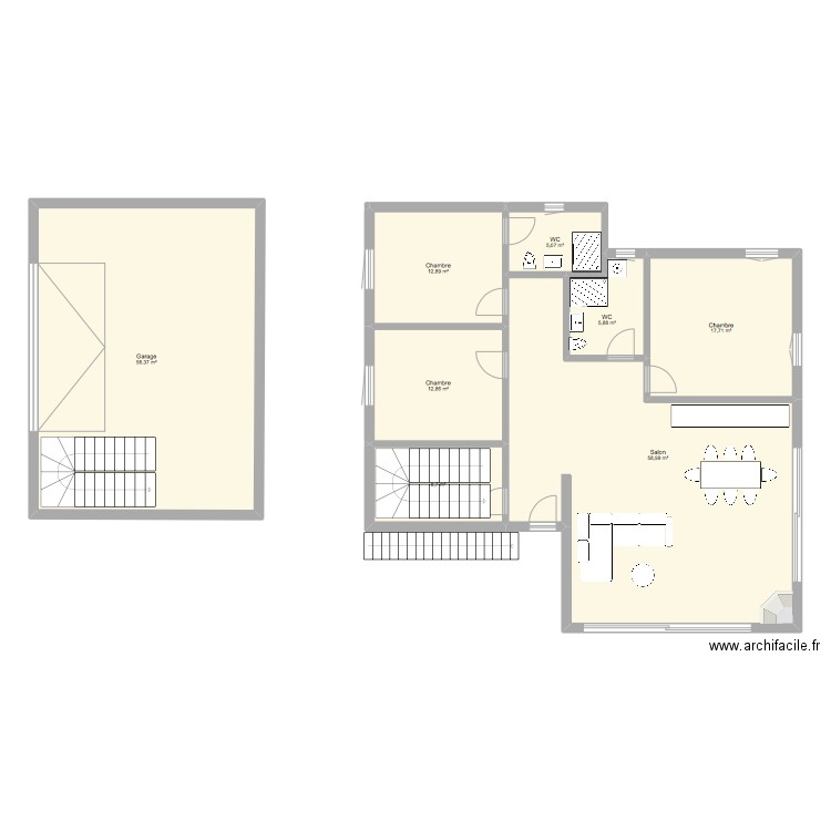 Lukavica. Plan de 8 pièces et 180 m2