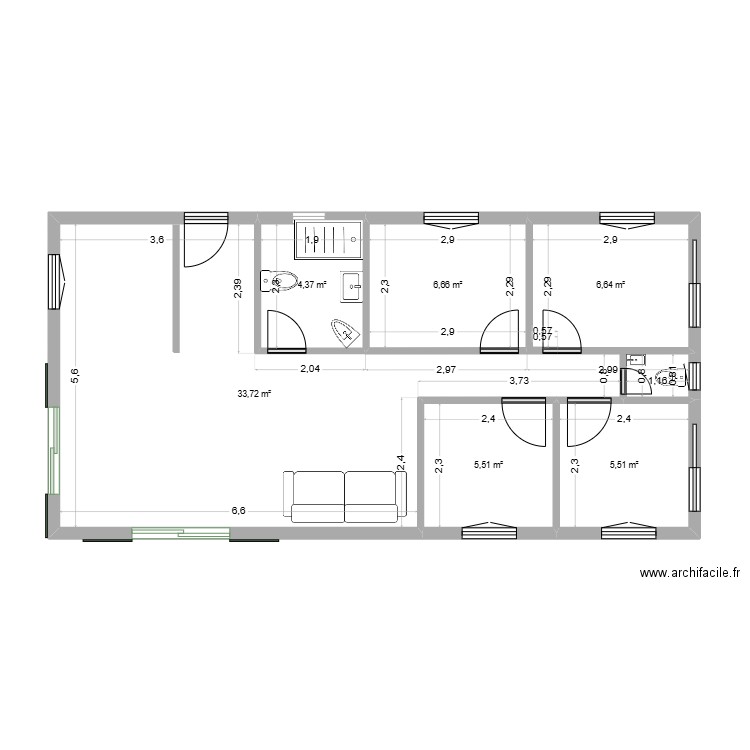 PLAN ÉLECTRIQUE 3. Plan de 6 pièces et 62 m2