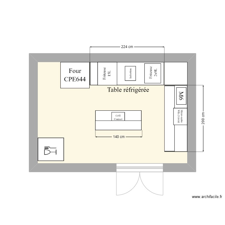 Lessential. Plan de 1 pièce et 14 m2