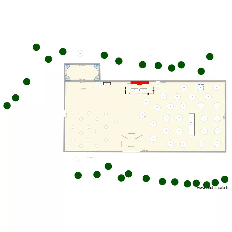 Chapiteau R&eacute;ception vip 20 x 35. Plan de 