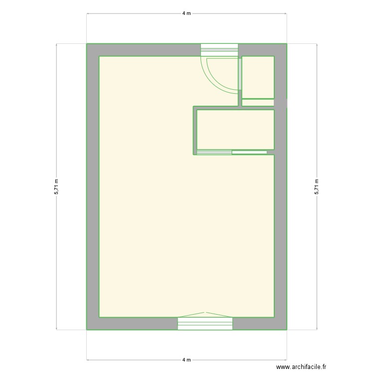 appart. Plan de 4 pièces et 18 m2