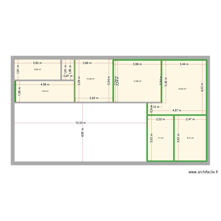 plan camille G. Plan de 7 pièces et 68 m2