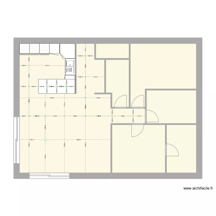 Maison. Plan de 7  et 80 m²