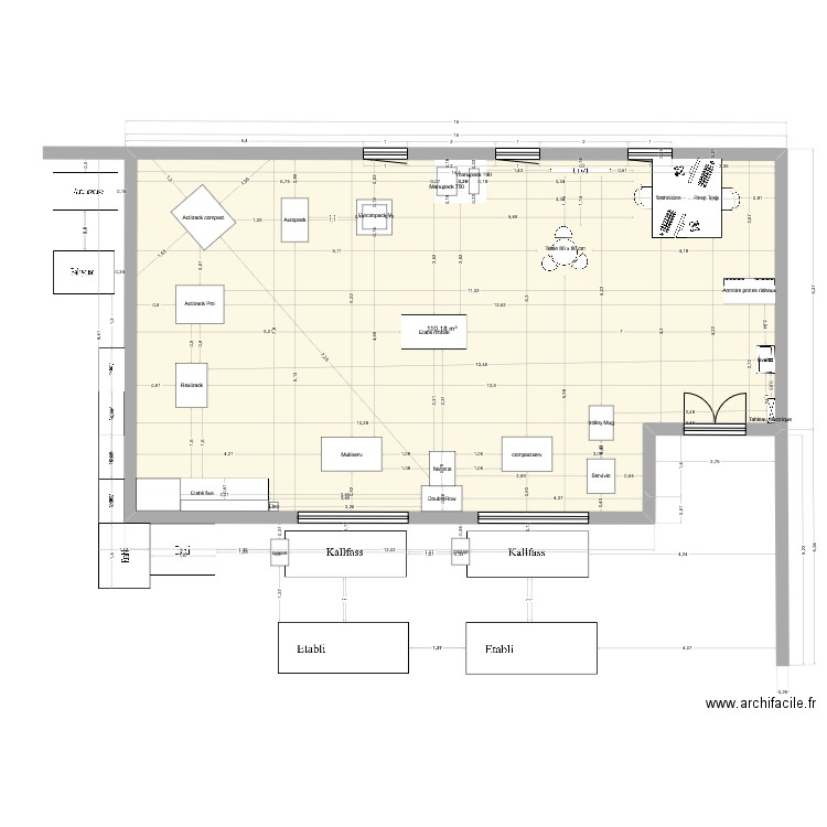 Centre de compétences. Plan de 1 pièce et 110 m2