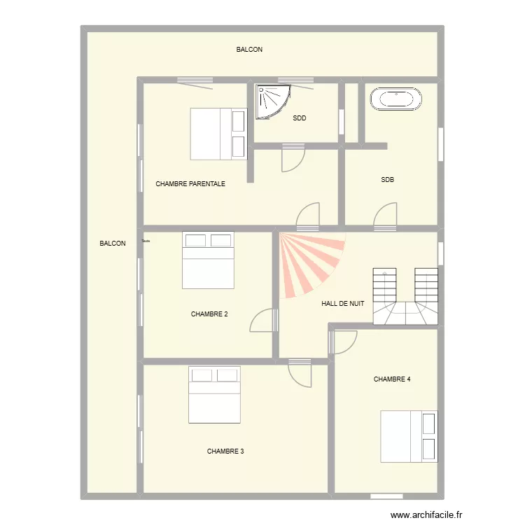 PLAN ETAGE DECRUYENAERE. Plan de 9 et 184 m² PLAN ETAGE DECRUYENAERE. Plan de 9 et 184 m²