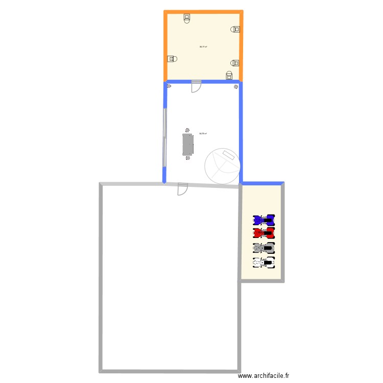 Plan Elliot. Plan de 5 pièces et 63 m2