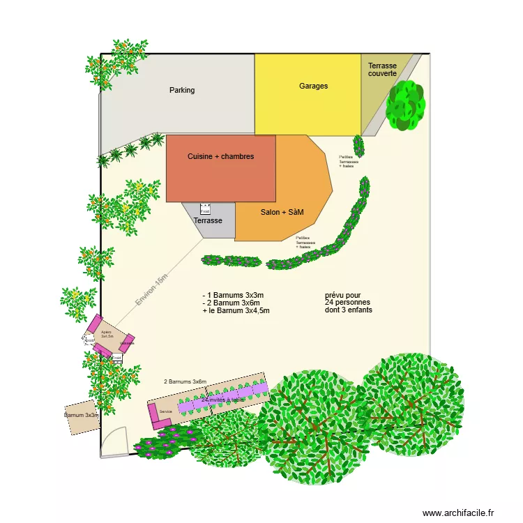 Maison Eliane Jardin 18. Plan de 1  et 91 m²