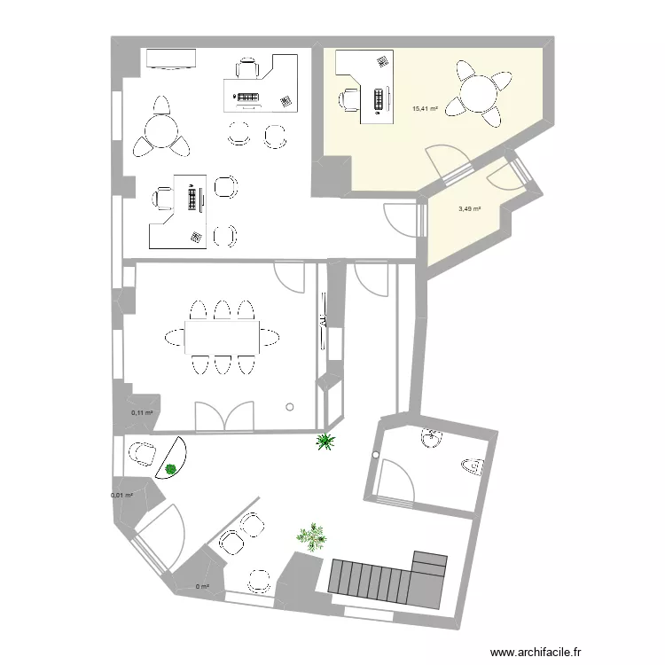 Bureau Paris 16(v2). Plan de 5 et 19 m² Bureau Paris 16(v2). Plan de 5 et 19 m²