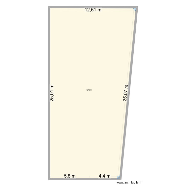 Extérieur. Plan de 1 pièce et 285 m2