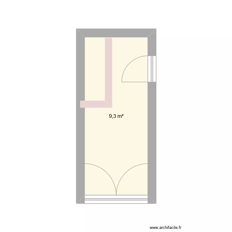 Hall. Plan de 1  et 9 m²