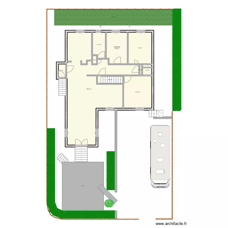 MAISON LECOUSE. Plan de 10  et 101 m²