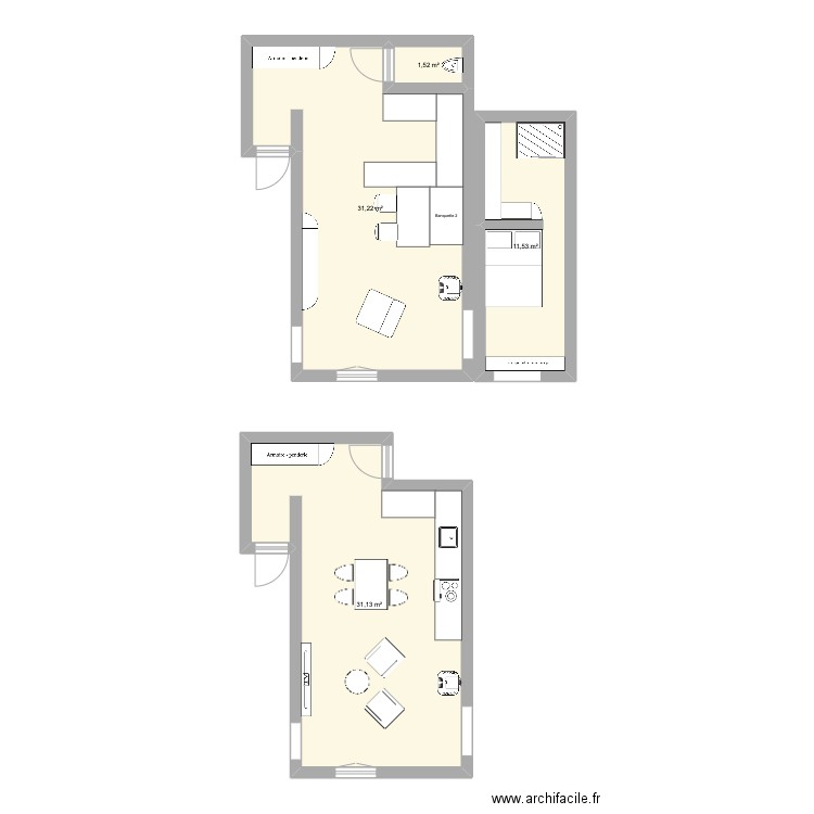 Plan 3 - Étage 1. Plan de 4 pièces et 75 m2