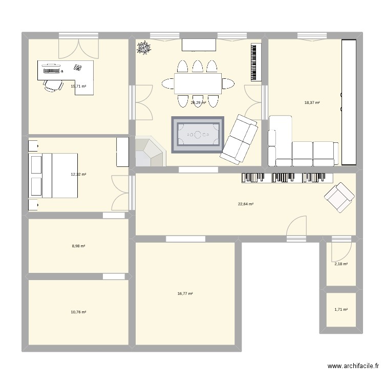 24REST. Plan de 10 pièces et 136 m2