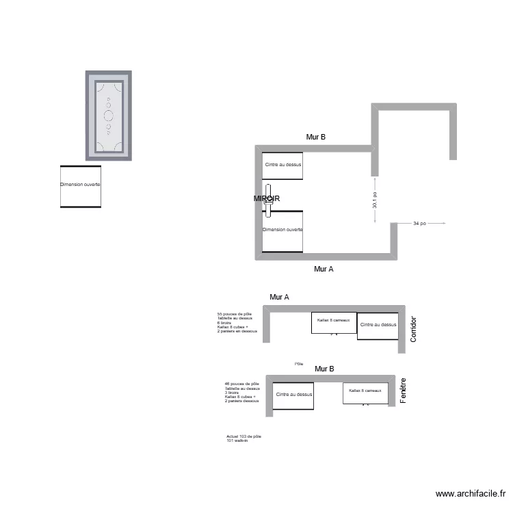 Walk in SR/JB. Plan de 