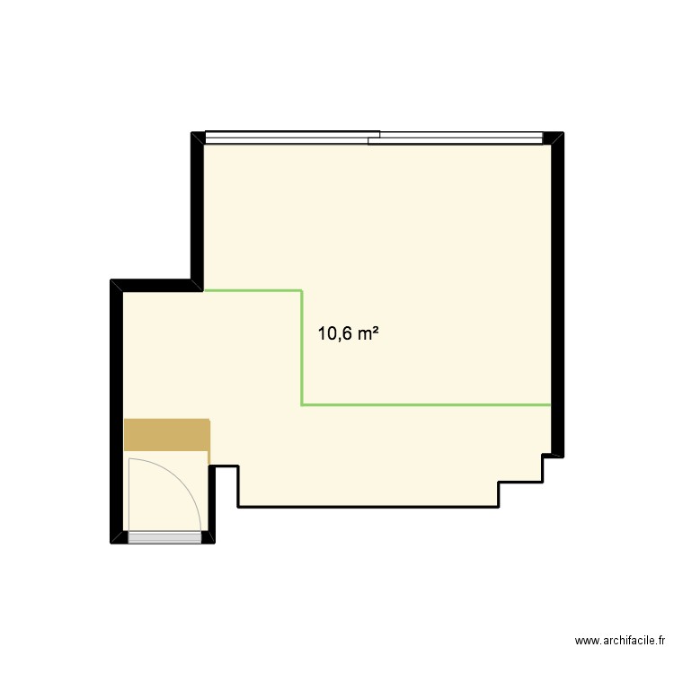 Plan chambre. Plan de 1 pièce et 11 m2