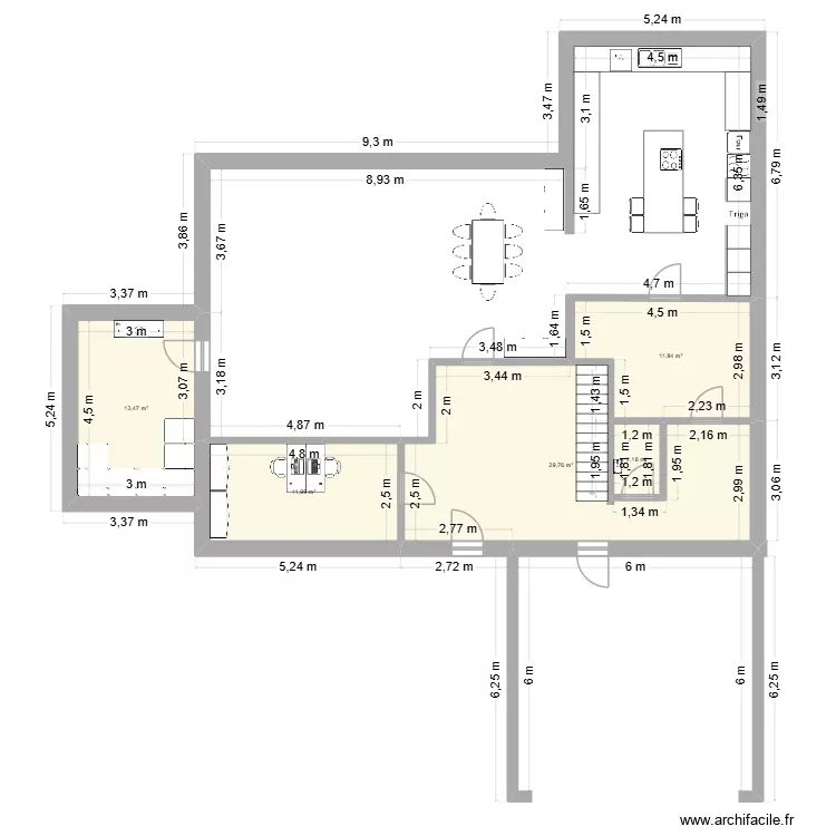 fernelmont. Plan de 5  et 69 m²