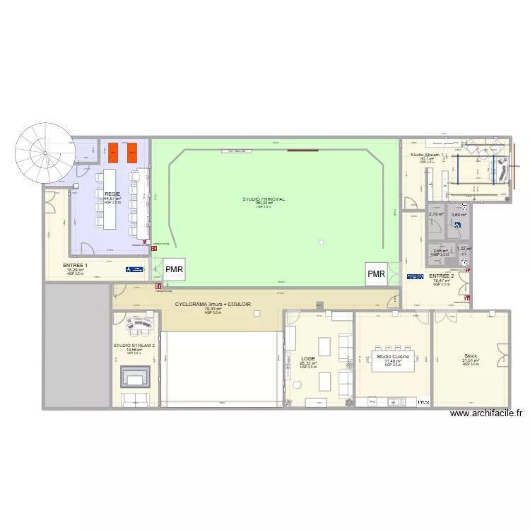 MVS STUDIOS BIS. Plan de 16  et 508 m²