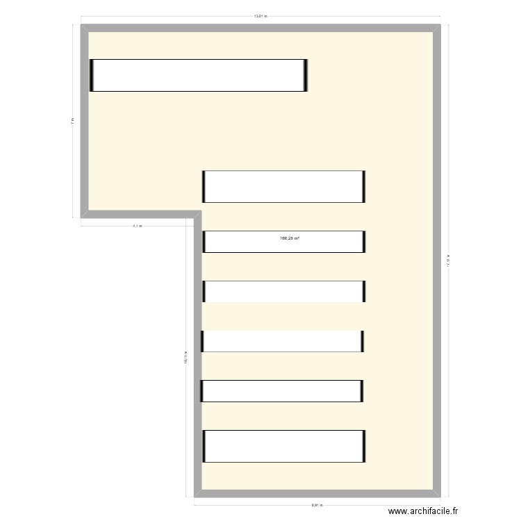 mpr6. Plan de 1 pièce et 166 m2