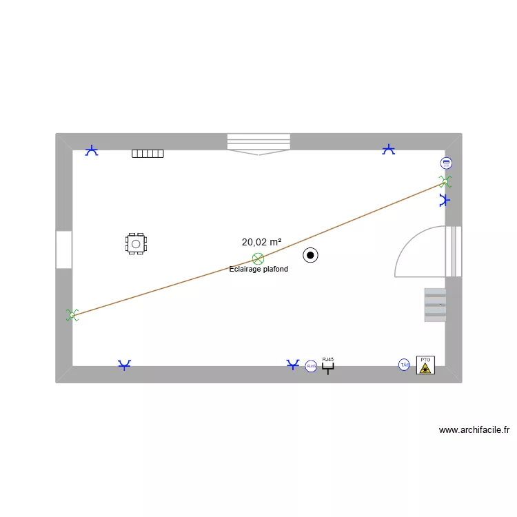 GLLLL. Plan de 1  et 20 m²