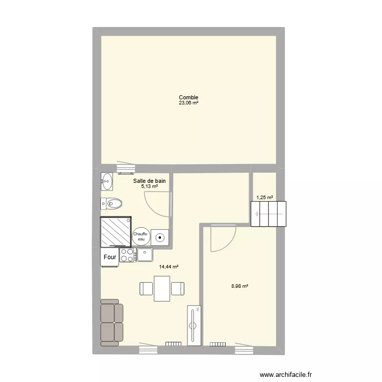 2e etage. Plan de 5 Pièces et 53 m² 2e etage. Plan de 5 Pièces et 53 m²