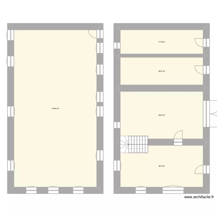 Maison chapa. Plan de 5  et 219 m²