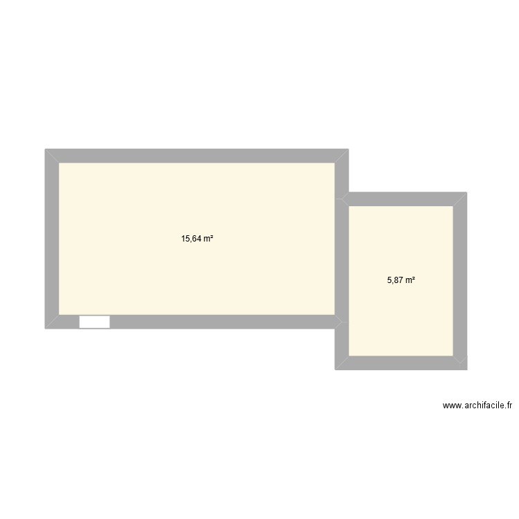 AUD. Plan de 2 pièces et 22 m2