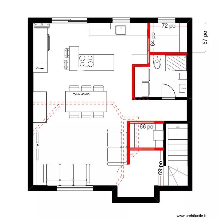 joelle rdch 2. Plan de 1 Pièce et 61 m² joelle rdch 2. Plan de 1 Pièce et 61 m²