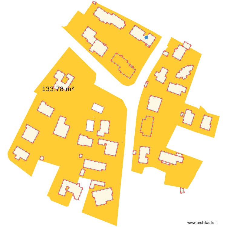 plan cadastre quartier sans surfaces. Plan de 39 pièces et 4372 m2