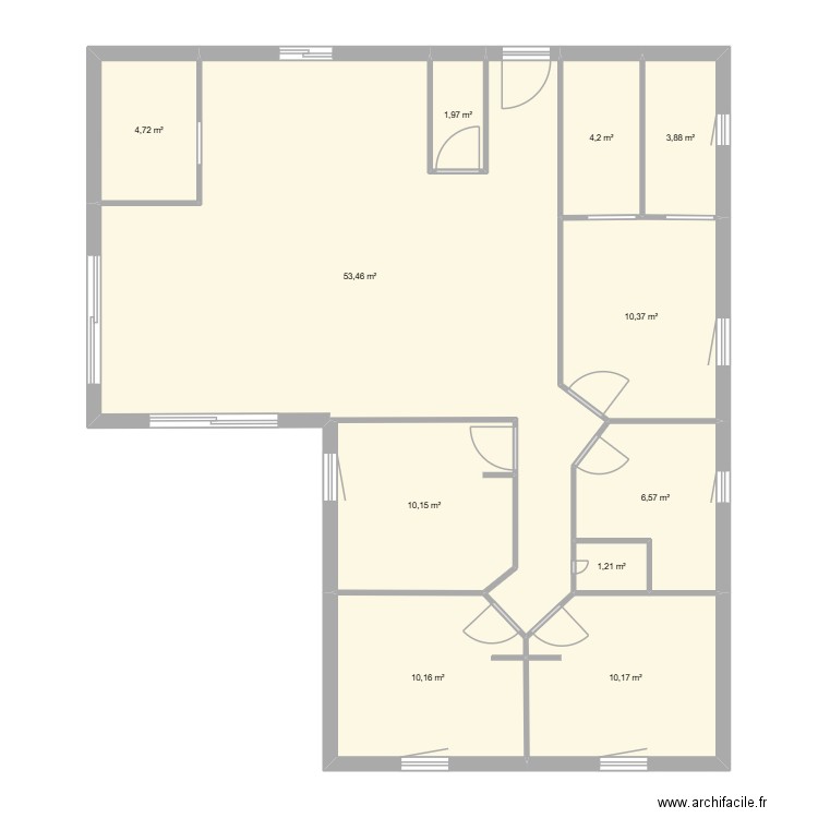 Maison 116m². Plan de 11 pièces et 117 m2