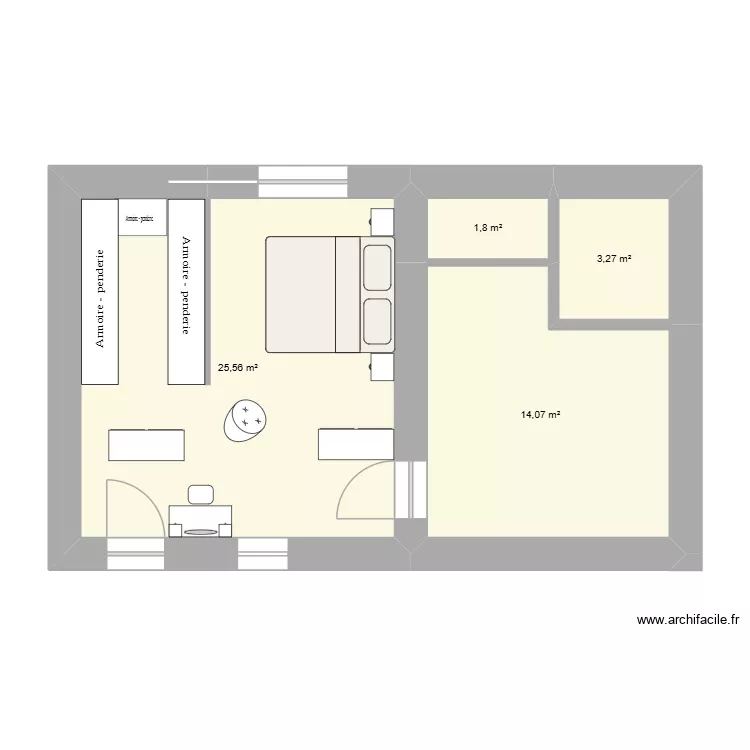 chambre parentale. Plan de 4 et 45 m² chambre parentale. Plan de 4 et 45 m²