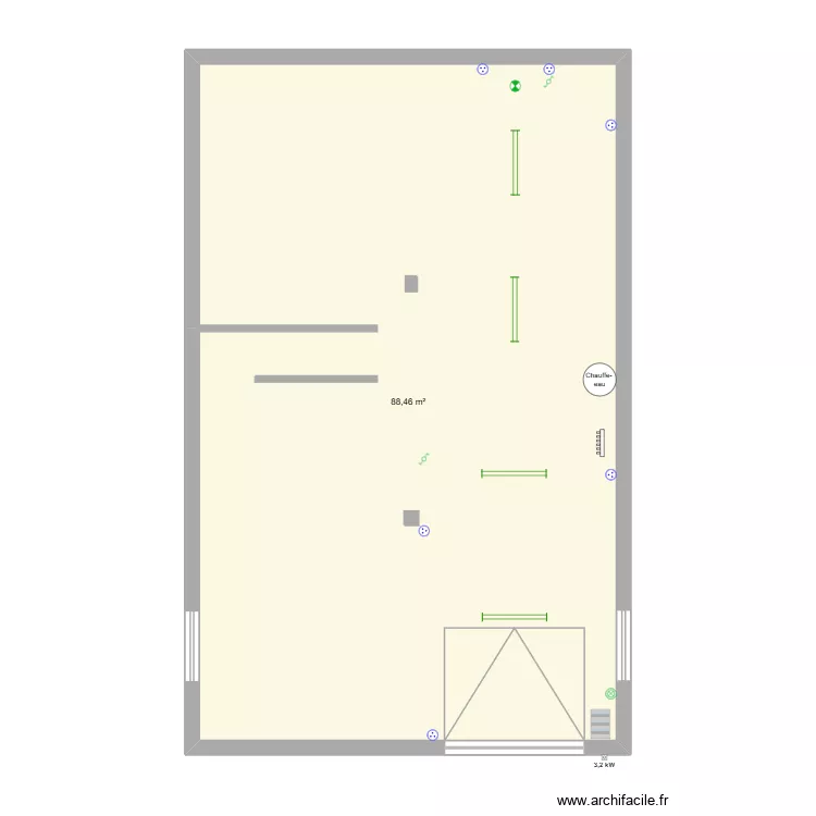 garage fait. Plan de 1 Pièce et 88 m² garage fait. Plan de 1 Pièce et 88 m²