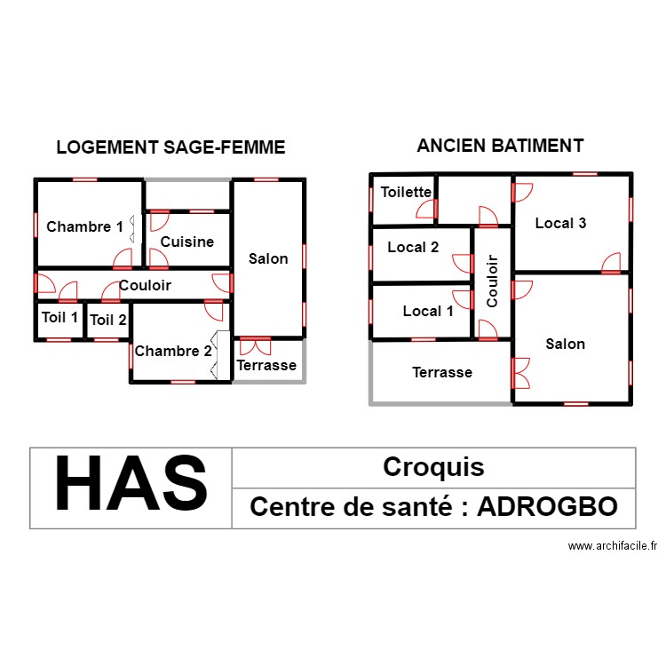 Vue en Plan Adrogbo. Plan de 0 pièce et 0 m2