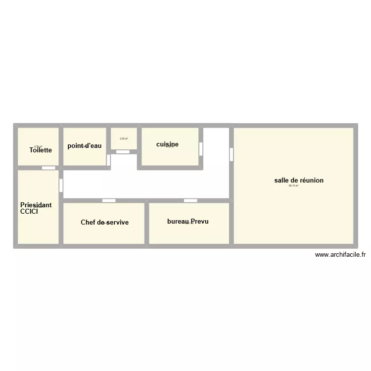 bureau. Plan de 8  et 127 m²