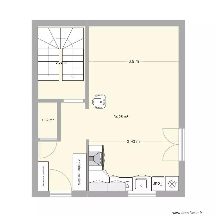 PLAN DE APPART 2. Plan de 3 pièces et 42 m²