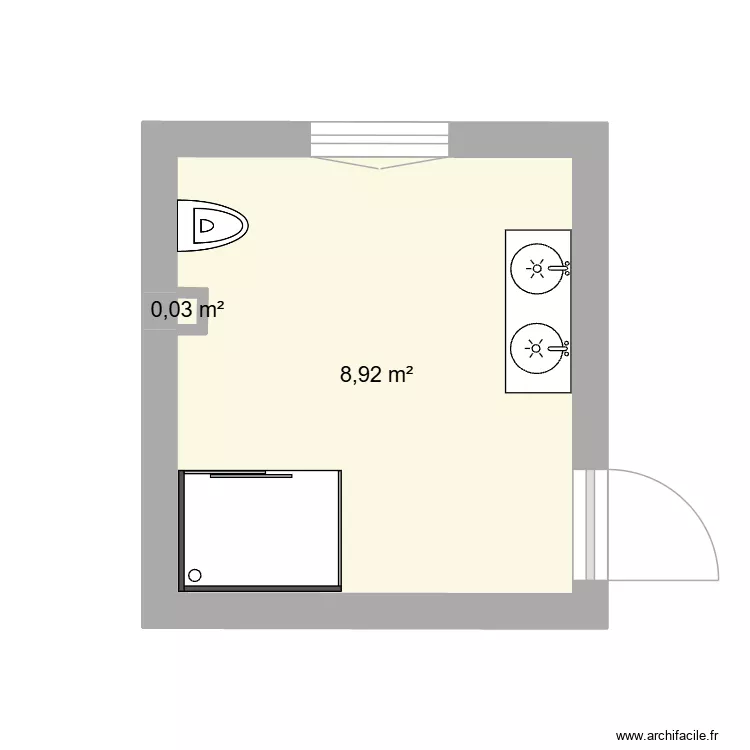 Mireille. Plan de 2 et 9 m² Mireille. Plan de 2 et 9 m²