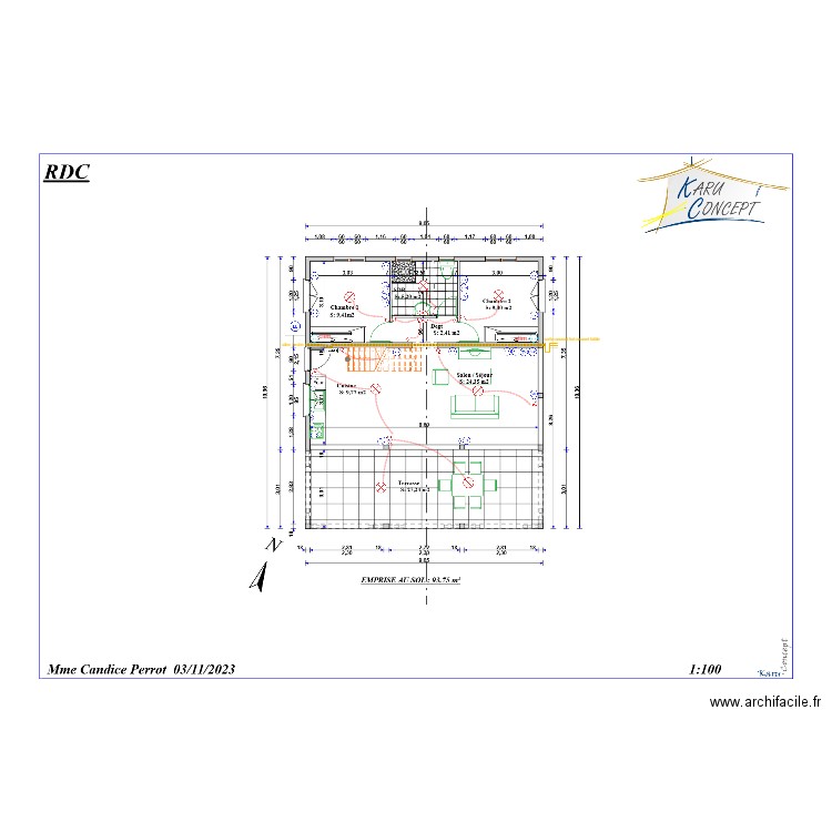 plan candice perrot. Plan de 0 pièce et 0 m2