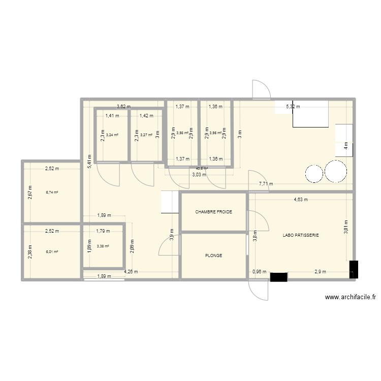 PLAN BVP2. Plan de 11 pièces et 110 m2