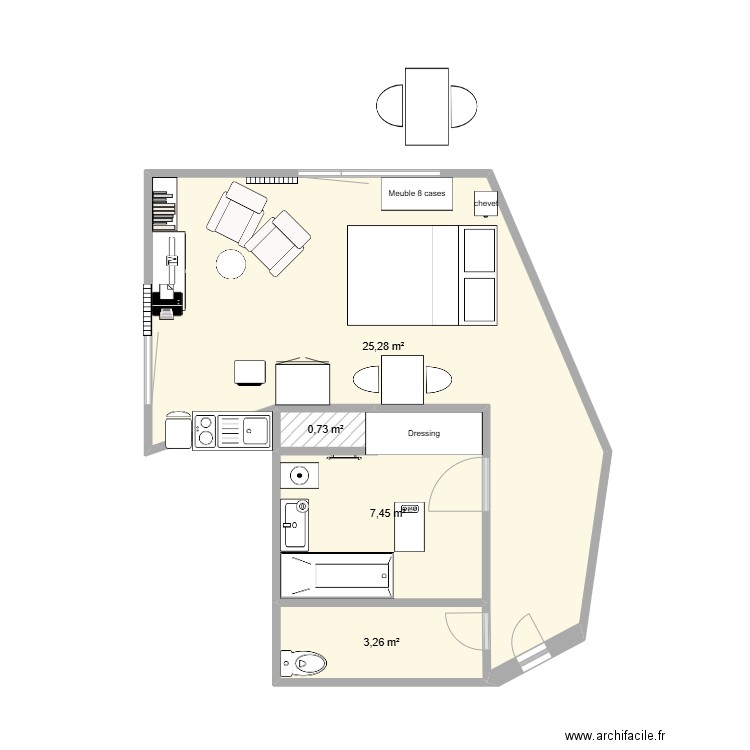 Appart final 2. Plan de 4 pièces et 37 m2