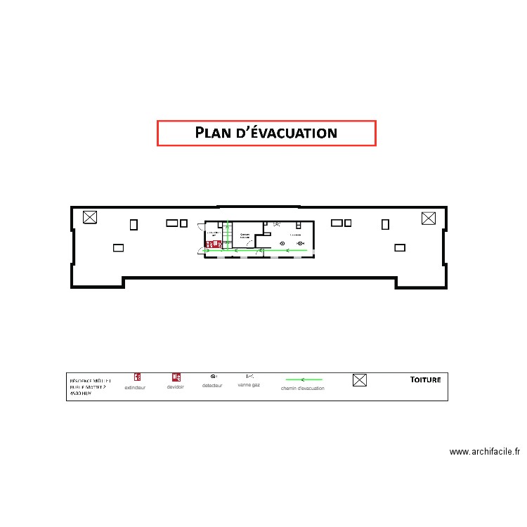 chemin d'evacuation sous toiture mottet. Plan de 0 pièce et 0 m2